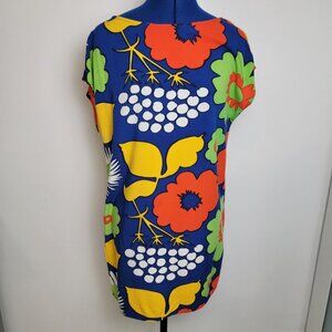 Marimekko Womens Bold Print & Colorful MCM Style Mini Dress/Tunic Top M